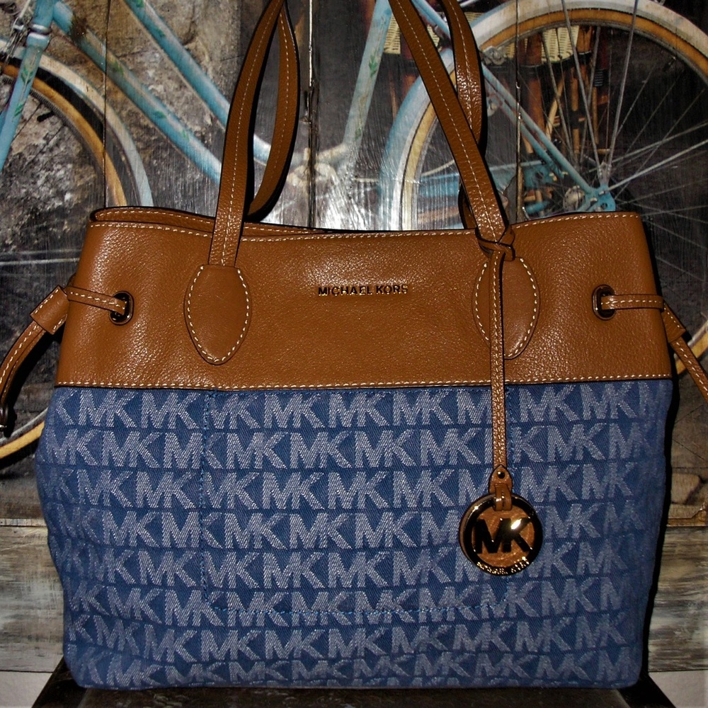 Michael Kors Large Marina Signature Denim Tote